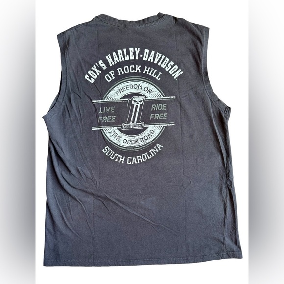 Harley Davidson Freedom on the Open Road Sleeveless T-Shirt Mens Size XL - Picture 2 of 6